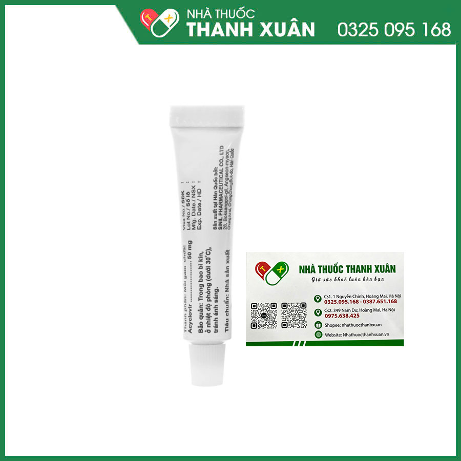Kem bôi Acyclovir Sinil điều trị những trường hợp virus herpes simplex môi và sinh dục